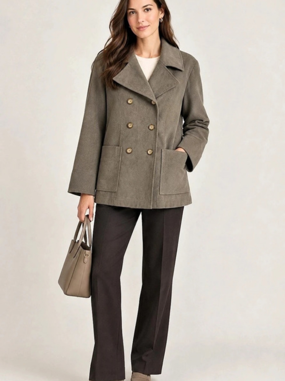 Vintage Buratti Italy Olive Double-Breasted Coat — C$65